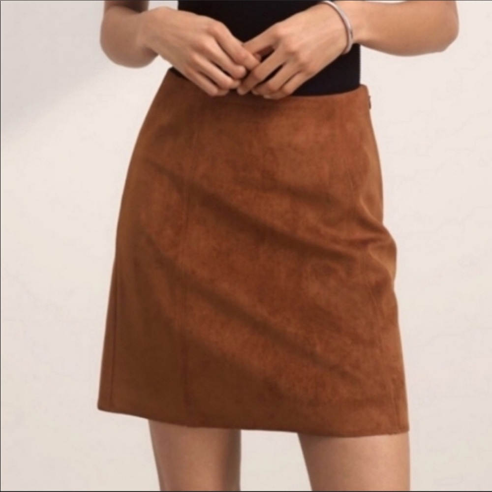 Babaton Mini Faux Suede Skirt